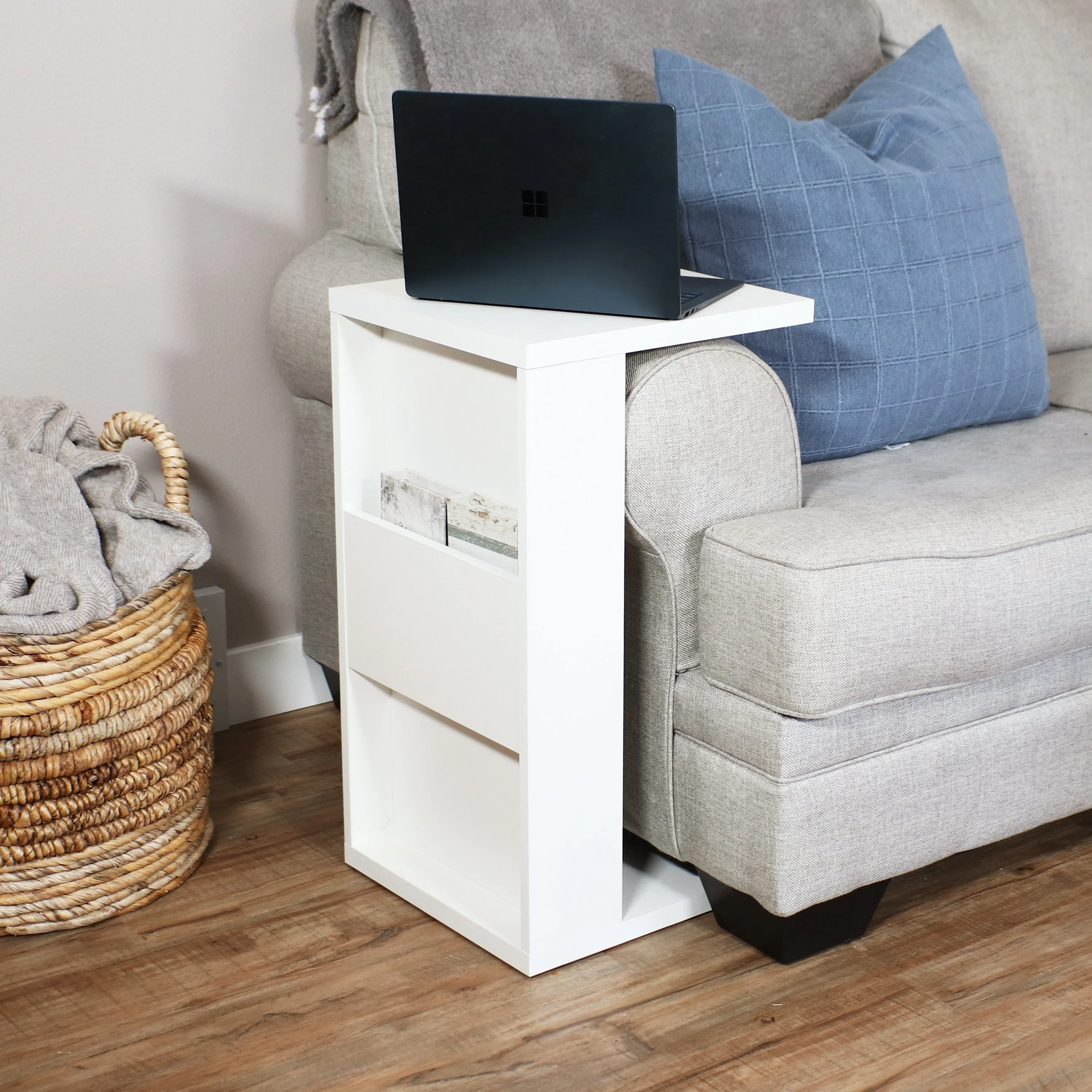 Sunnydaze Multi-Use C-Shaped Side Table