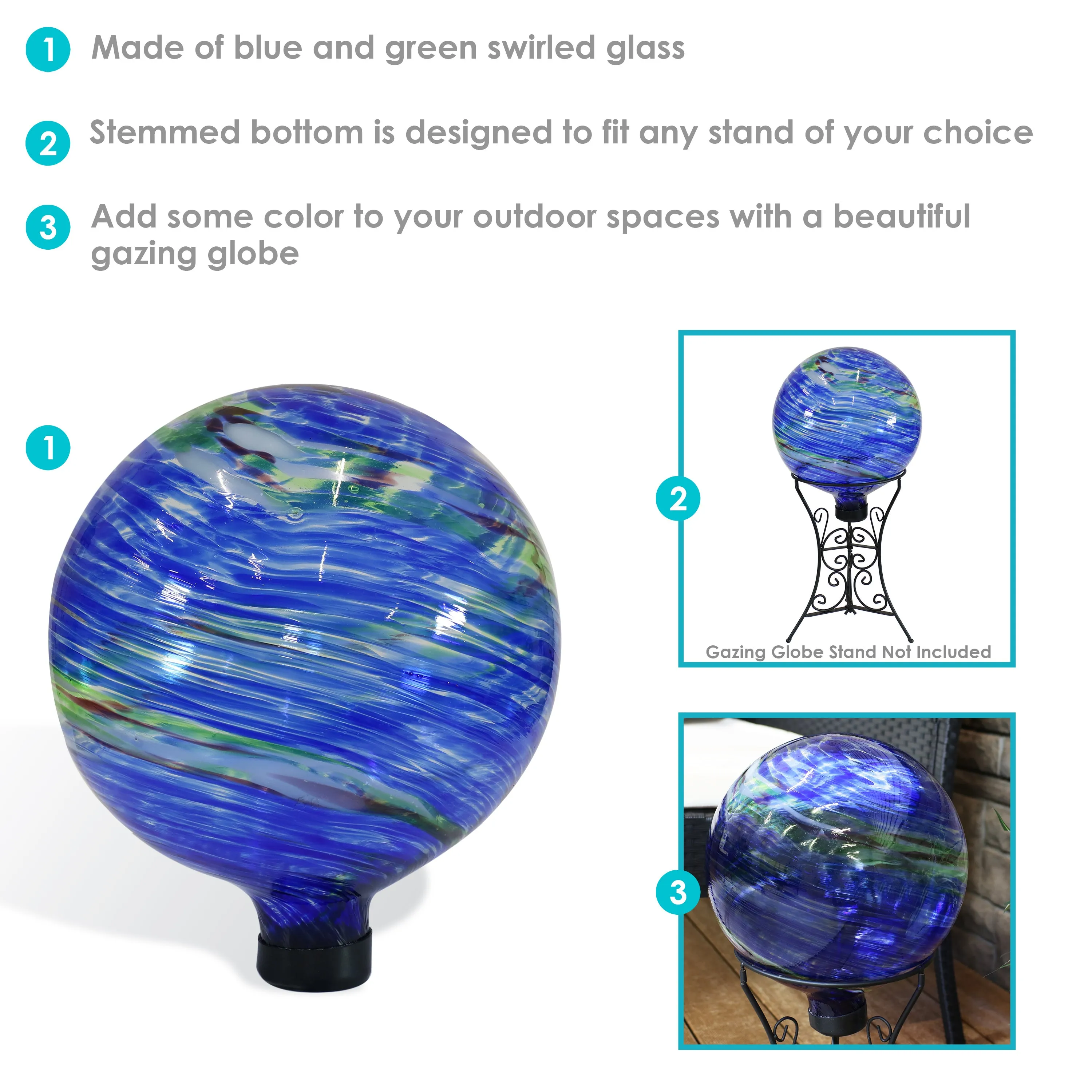 Sunnydaze Outdoor Glass Gazing Globe - 10"