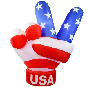 Sunnydaze Peace, Love, and Freedom 4th of July Inflatable Yard Decoration - 5'