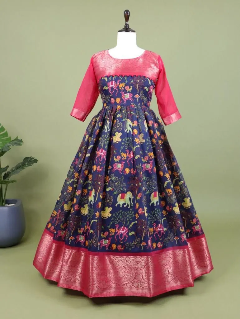 Trendy Kalamkari South Gown