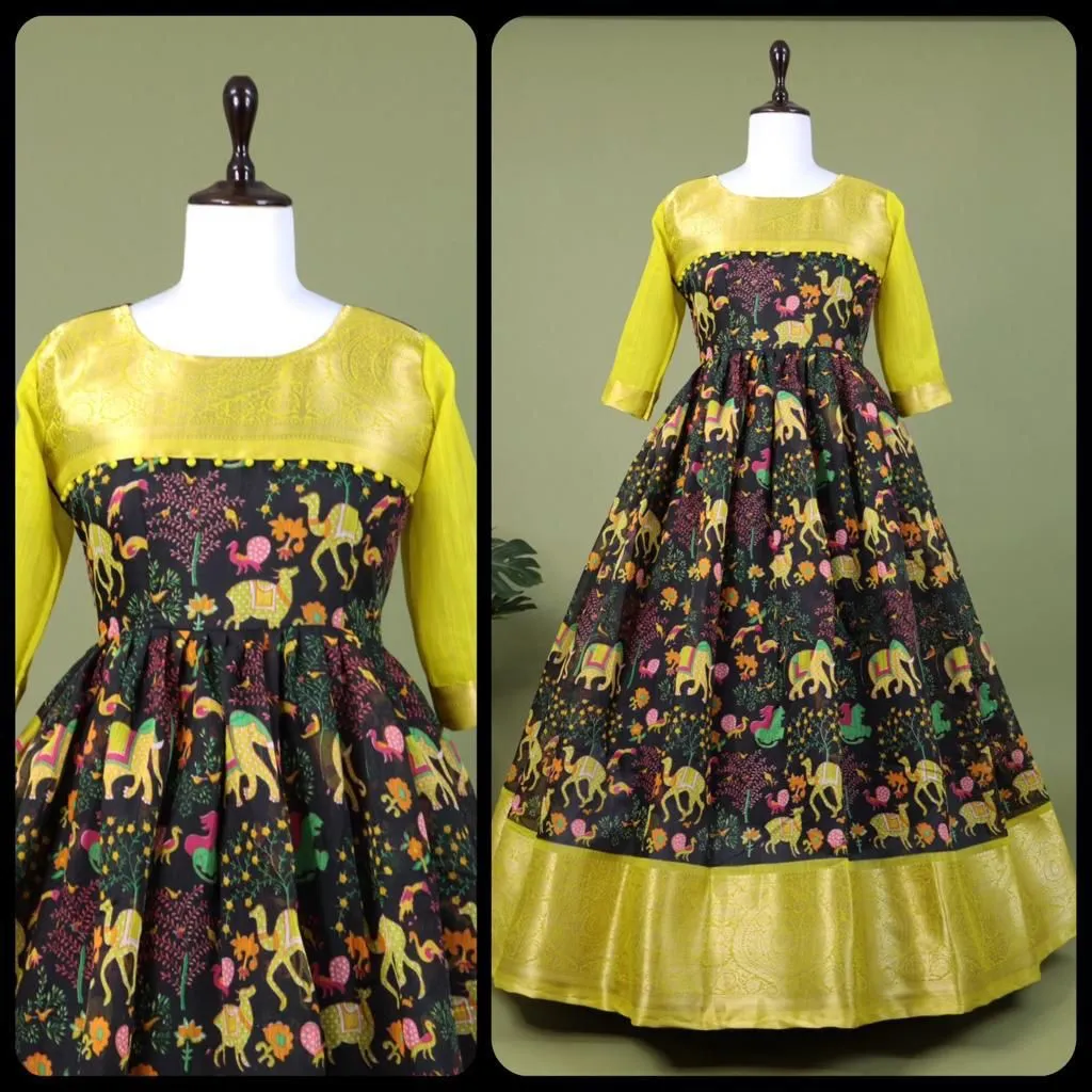 Trendy Kalamkari South Gown