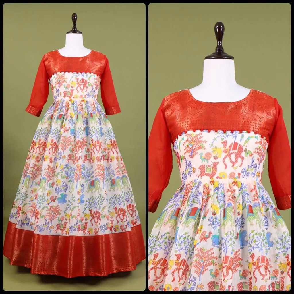 Trendy Kalamkari South Gown