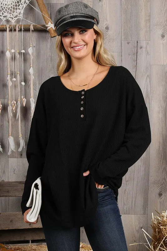 Waffle Knit Mauve Top