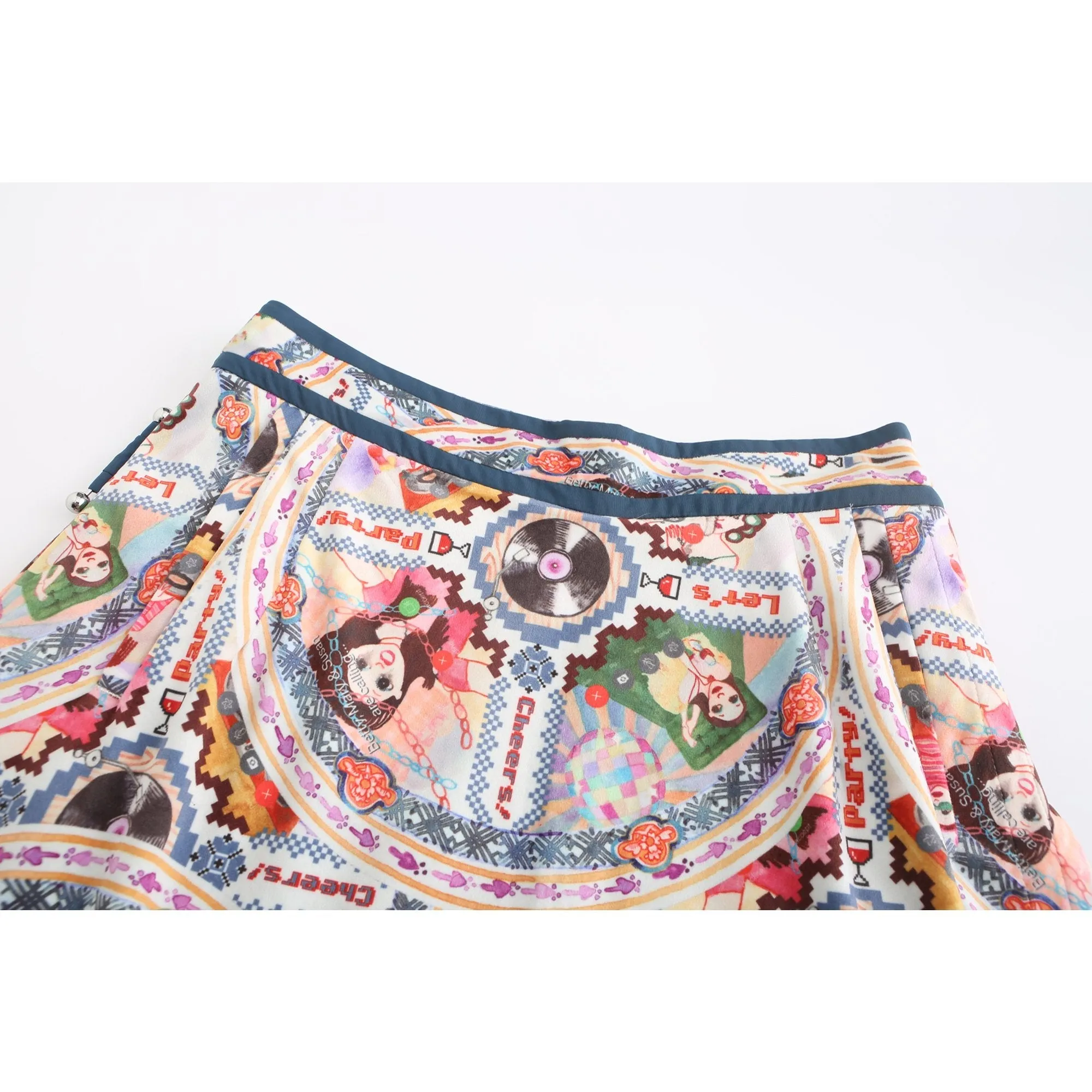 Women Overall Print Wrap Midi Skirt - Pattern