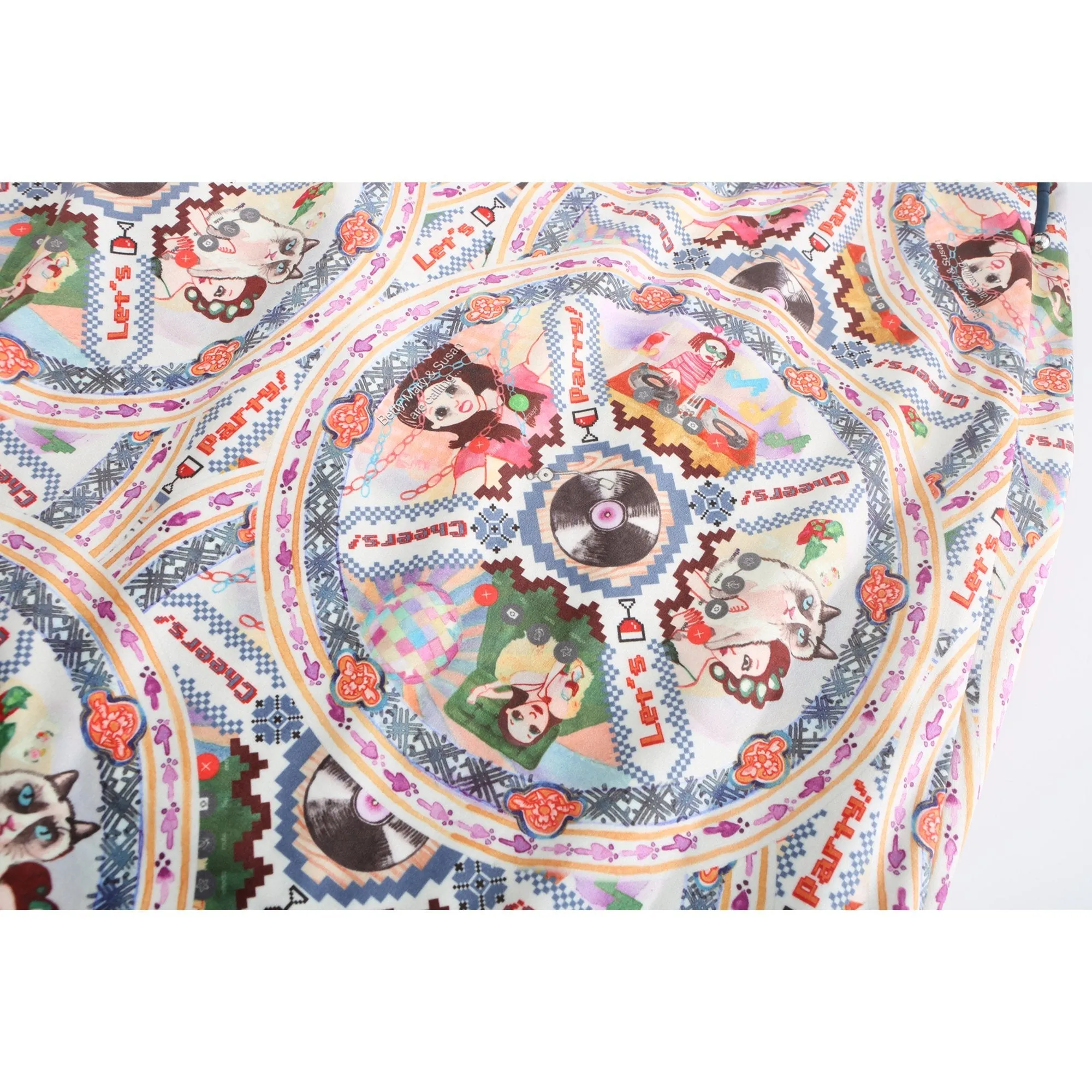 Women Overall Print Wrap Midi Skirt - Pattern