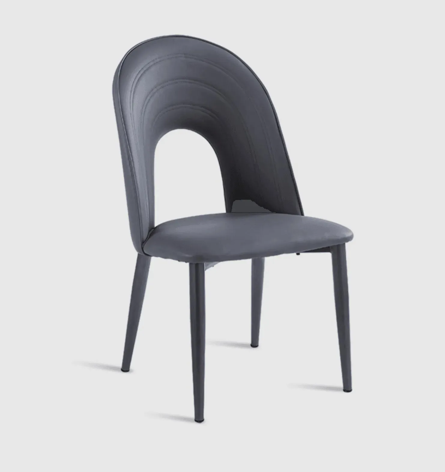 Wooden Twist Ozone Design PU Leather Dining Chair with Metal Legs Modern Stylish Accent Chair for Elegant Living Room