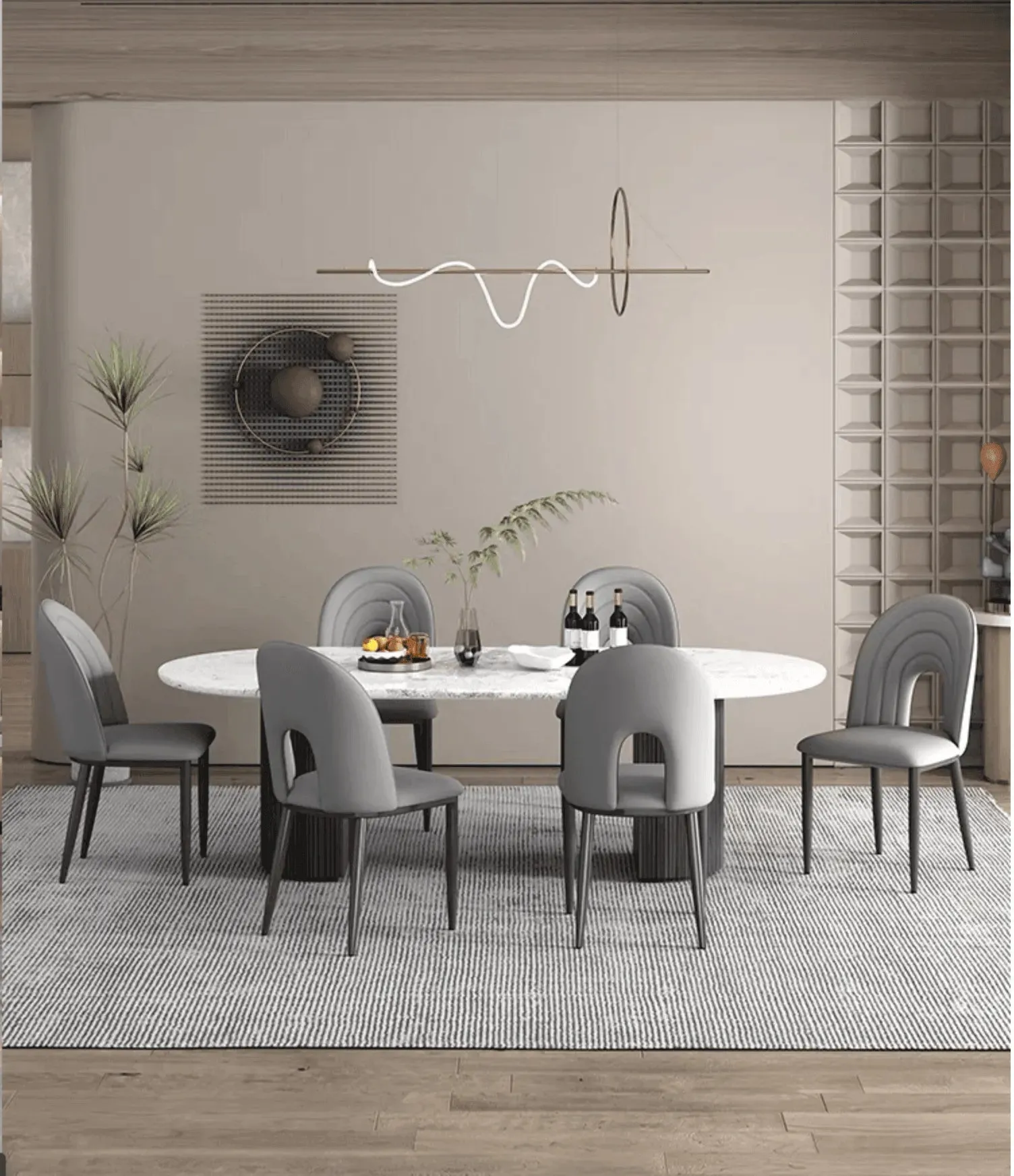 Wooden Twist Ozone Design PU Leather Dining Chair with Metal Legs Modern Stylish Accent Chair for Elegant Living Room