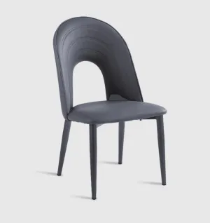 Wooden Twist Ozone Design PU Leather Dining Chair with Metal Legs Modern Stylish Accent Chair for Elegant Living Room