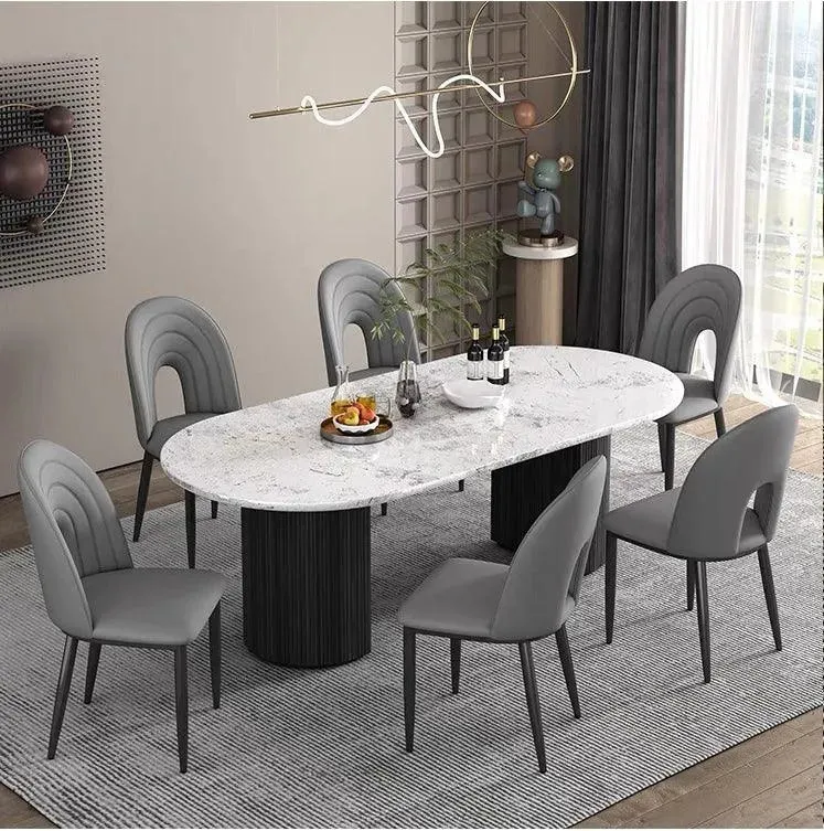 Wooden Twist Ozone Design PU Leather Dining Chair with Metal Legs Modern Stylish Accent Chair for Elegant Living Room