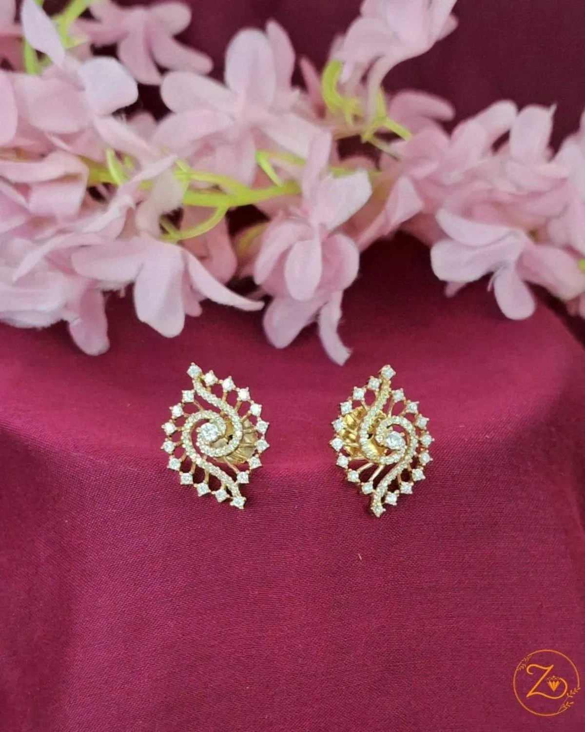 Zevarly Aahana Designer Lab Stone Studs