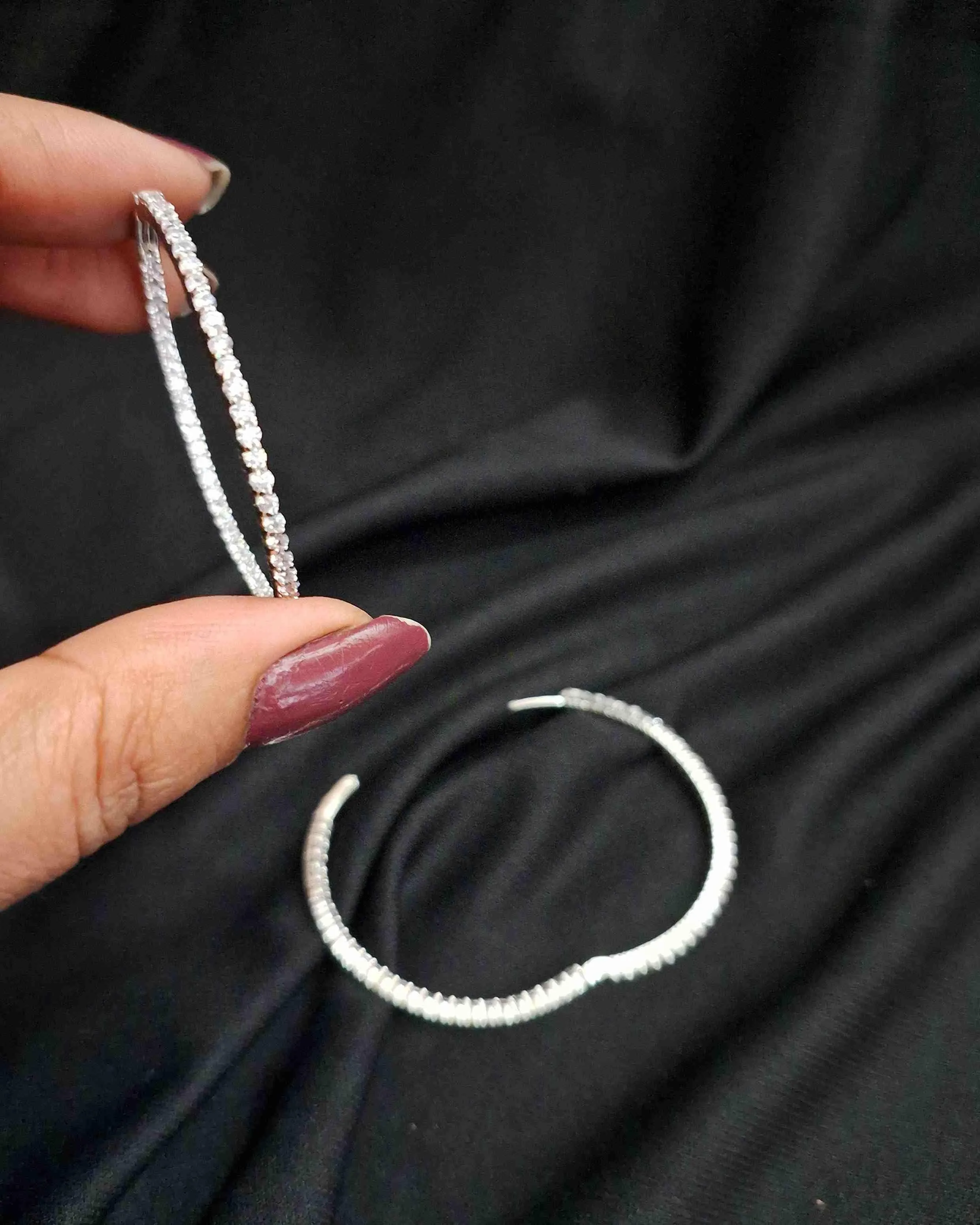 Zevarly Saanvika Ad Slick Hoop Earrings